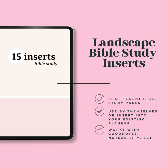 Landscape Bible Study Digital Planner Inserts