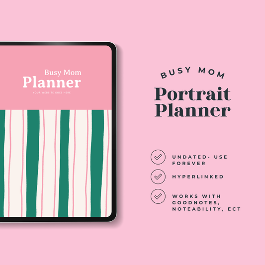 Busy Mom Undated Hyperlinked Portrait Planner