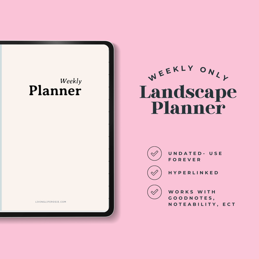 Blue Weekly Only Undated Hyperlinked Landscape Planner